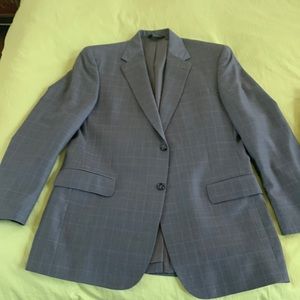 Mens 42L Classic Grey 2-Button Glen Check Suit